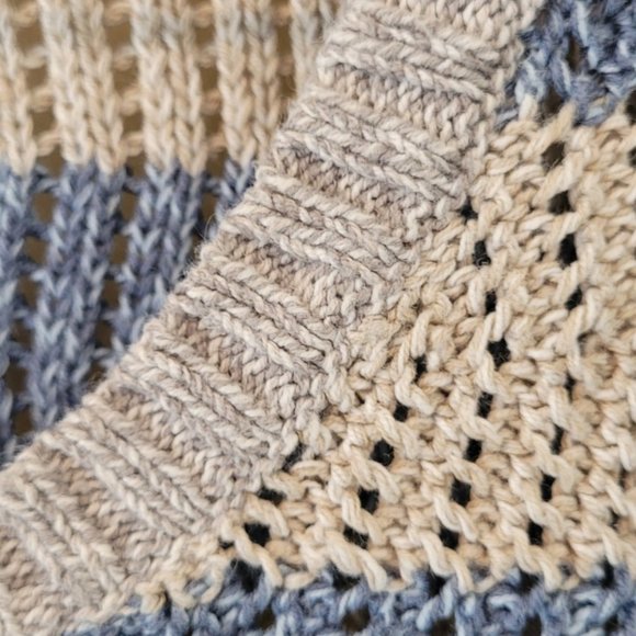 Eddy Bauer blue and beige knit - Picture 4 of 5